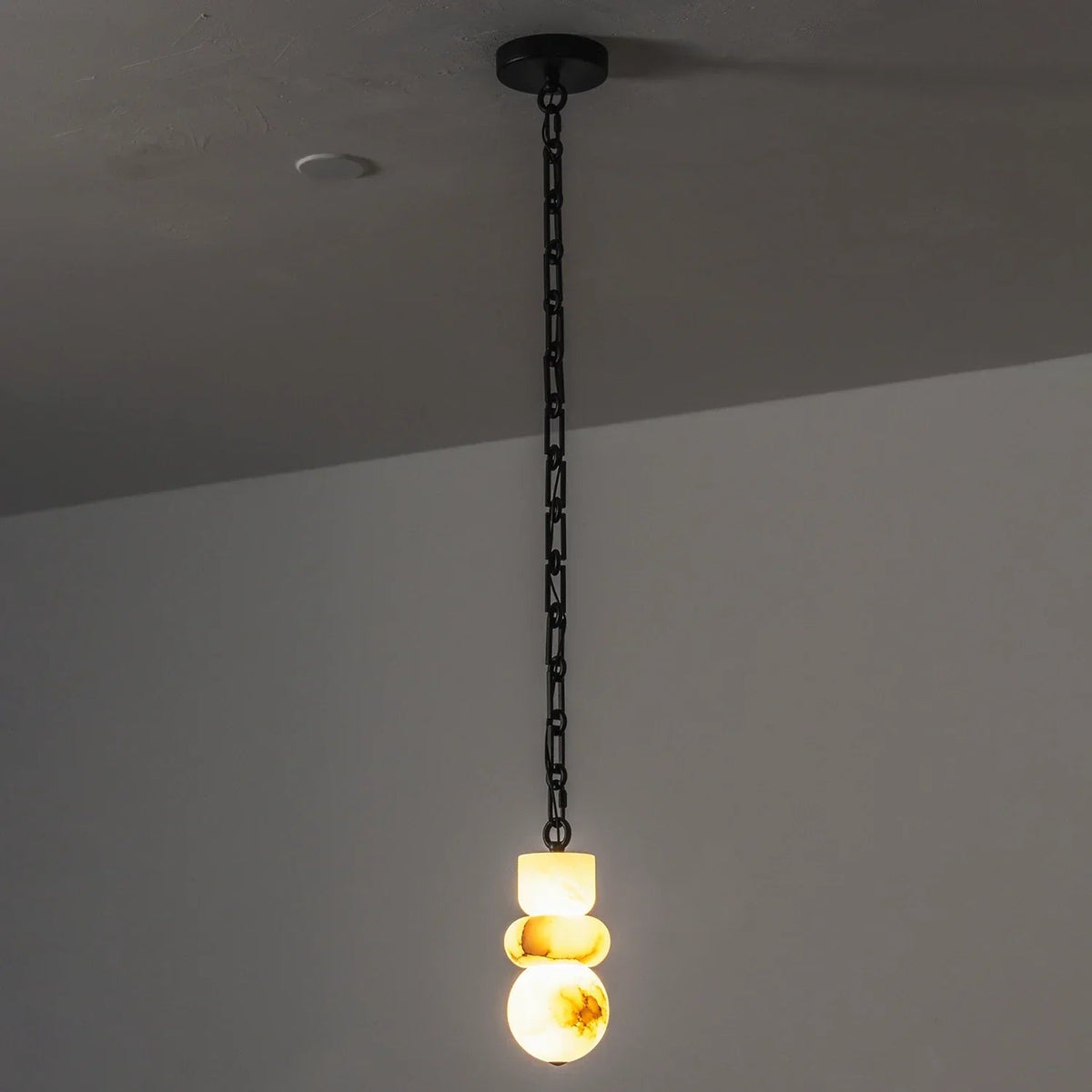 Alabaster Cylindrical Chain Chandelier