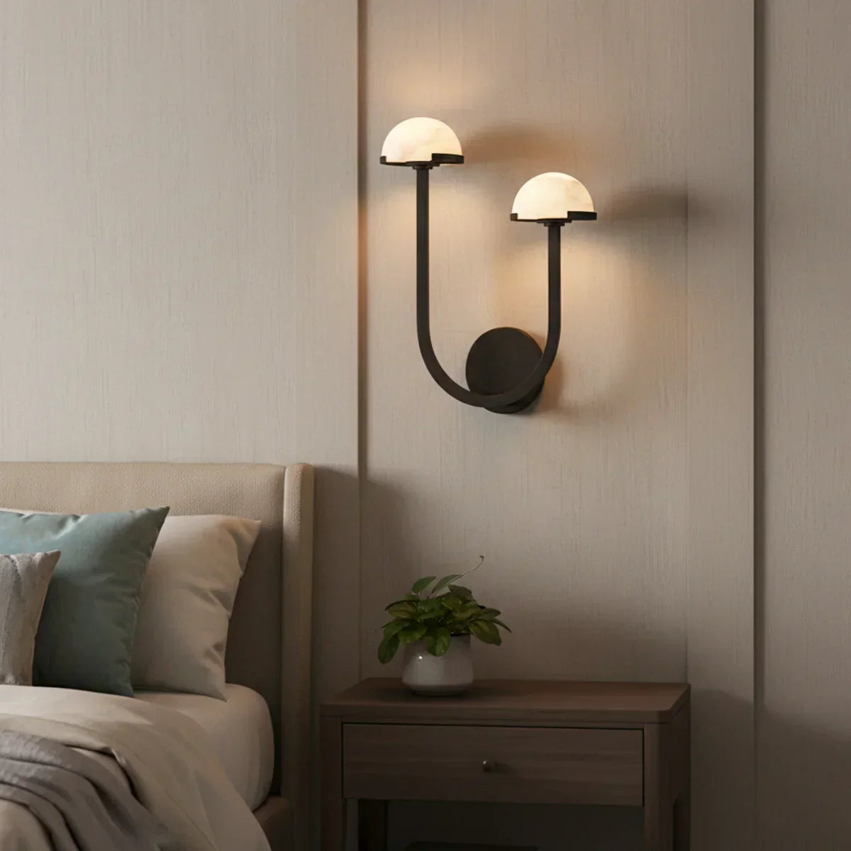 Mushroom Alabaster Wall Sconce