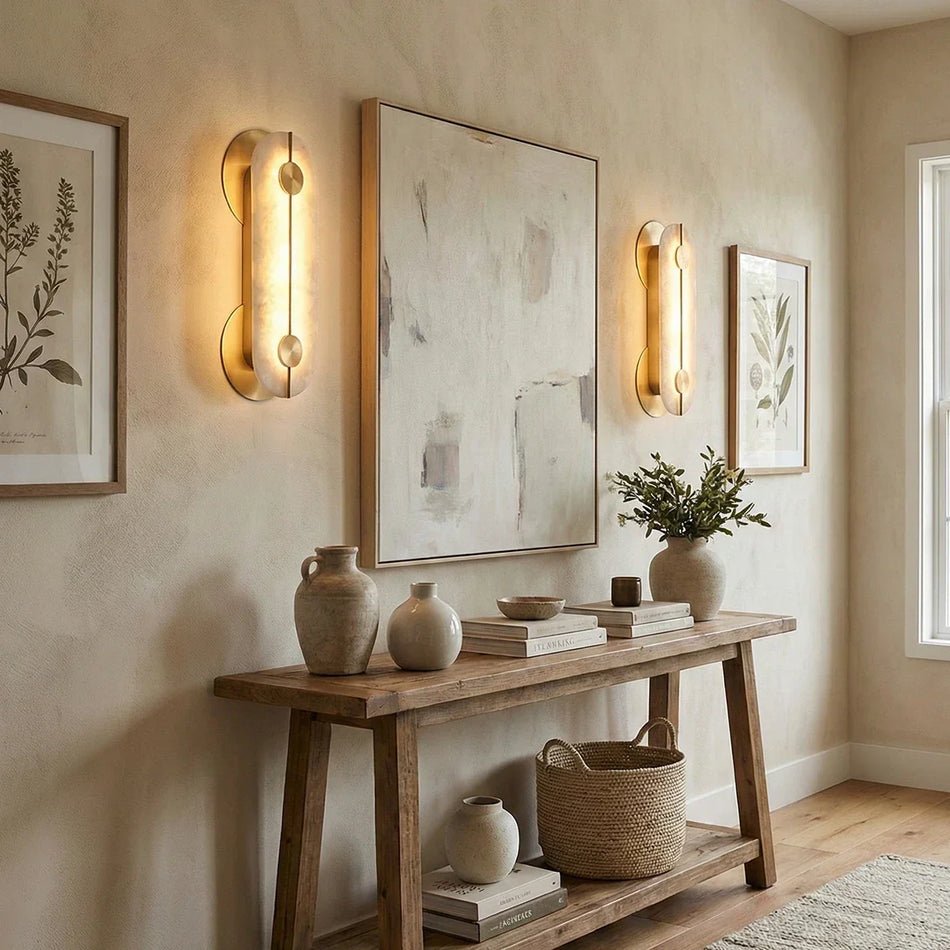 Alabaster Obvara Oval Wall Light