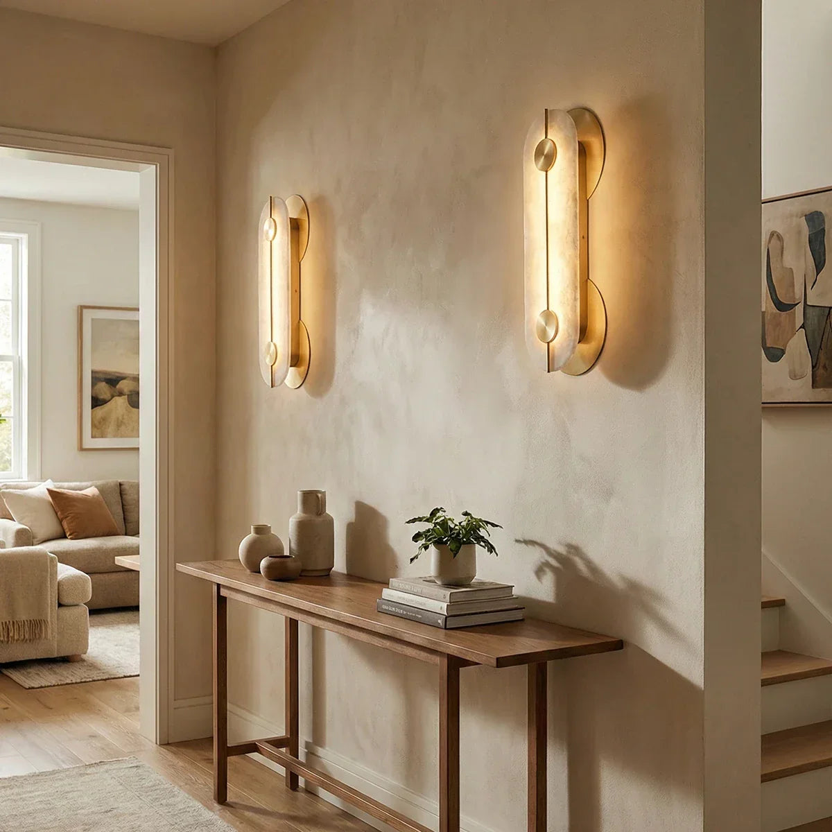 Alabaster Obvara Oval Wall Light