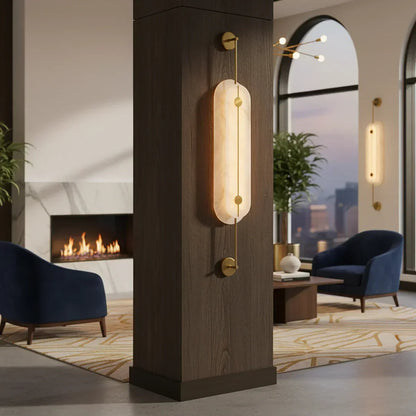 Solvane Alabaster Wall Sconce