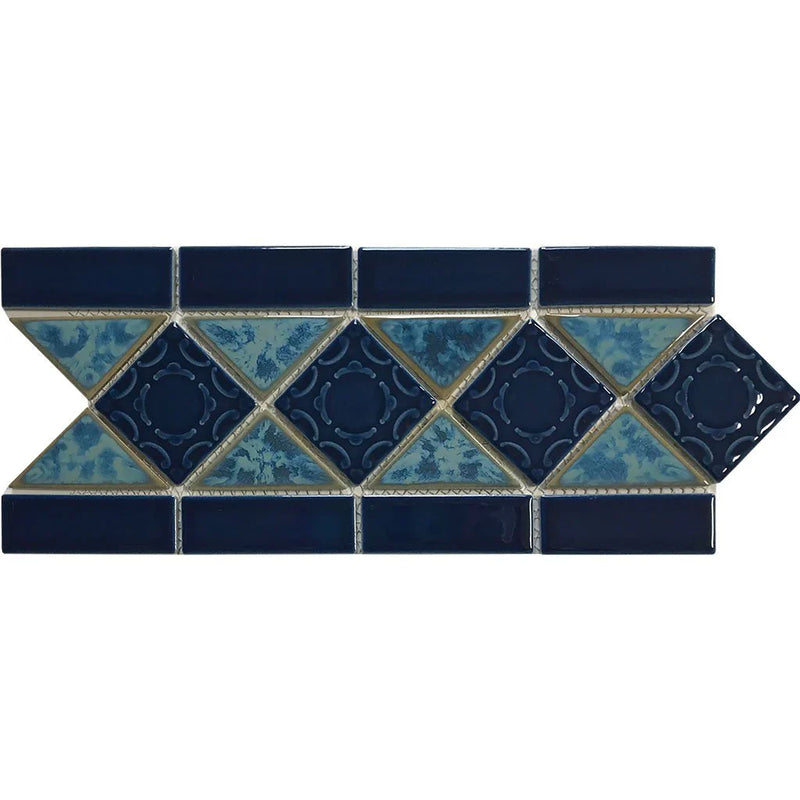 Aquatica Atlantic Blue Porcelain Pool Tile 6"x13" - Listello Collection