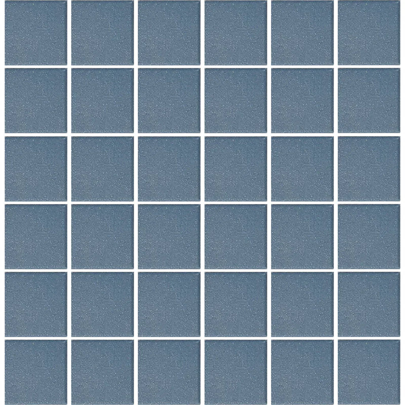 Aquatica Blue 2"x2" Porcelain Mosaic Pool Tile 12"x12" - Unglazed Collection