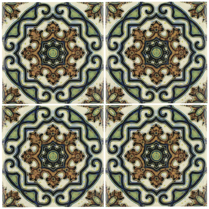 Aquatica Maioliche 11 Porcelain Pool Tile 6"x6" - Maioliche Collection