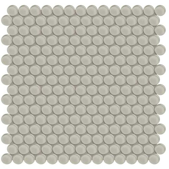 Aquatica Penny Round Earth Glass Mosaic Tile 11.50"x11.75" - Element Collection