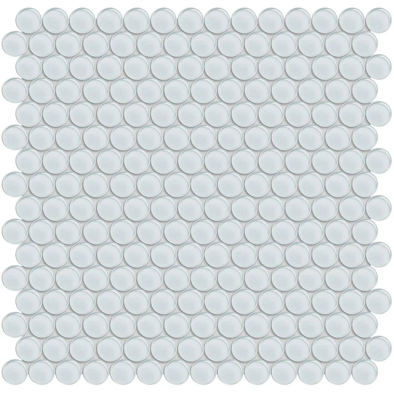 Aquatica Penny Round Ice Glass Mosaic Tile 11.50"x11.75" - Element Collection