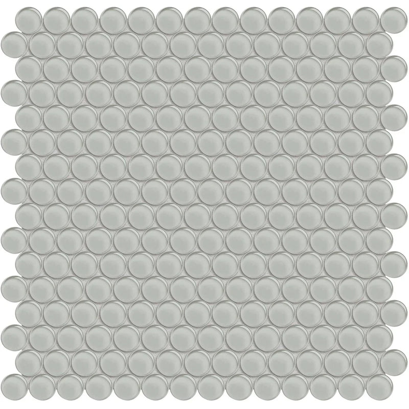 Aquatica Penny Round Mist Glass Mosaic Tile 11.50"x11.75" - Element Collection