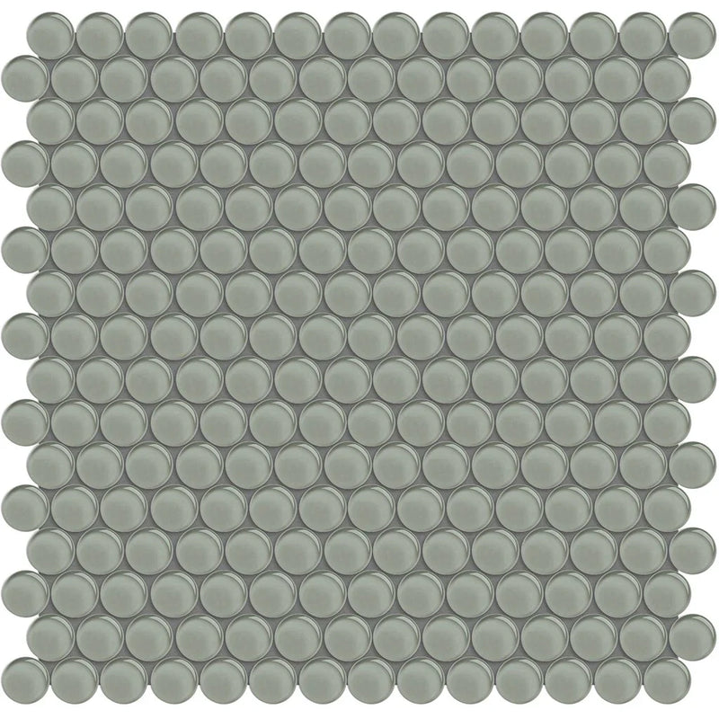 Aquatica Penny Round Smoke Glass Mosaic Tile 11.50"x11.75" - Element Collection