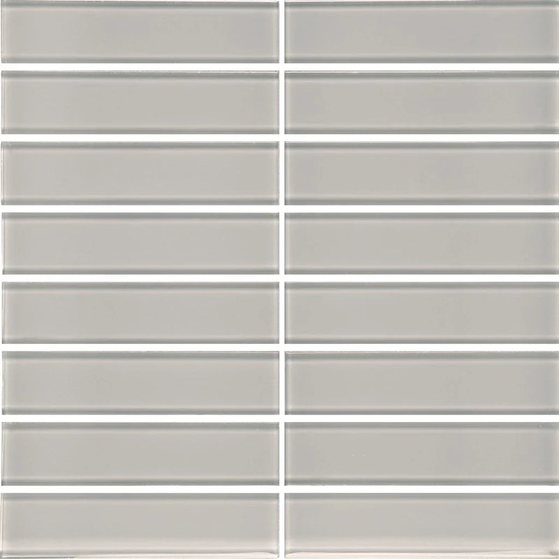 Aquatica Shadow 1.5"x6" Stacked Glass Mosaic Tile 11.75"x11.75" - Element Collection