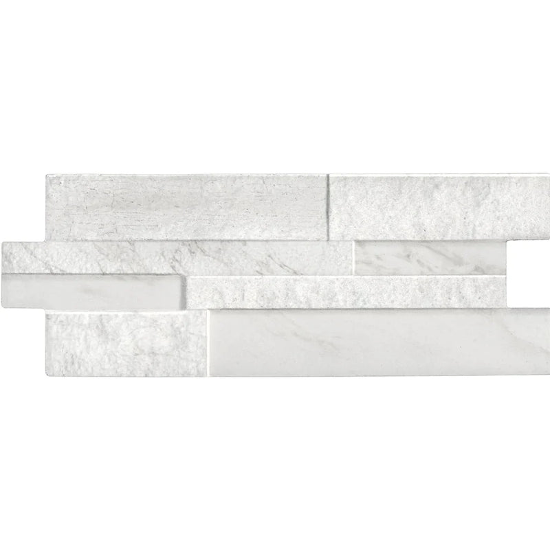 Aquatica White Ledgerstone Porcelain Wall Tile 6.25"x15.75" - Marmi Collection