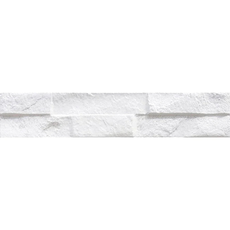 Aquatica White Porcelain Ledger Panel Mosaic Tile 3"x15" - Rock Collection