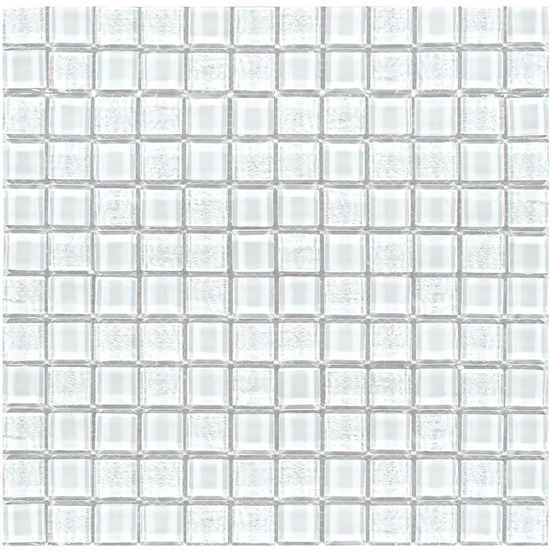 Aquatica Whitestone 1"x1" Linear Glass Mesh Tile 11.75"x11.75" - Treasure Collection