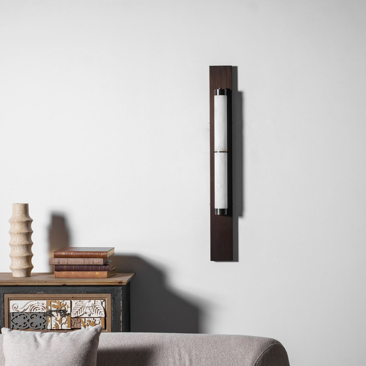 Arden Spanish Alabaster Column Sconce