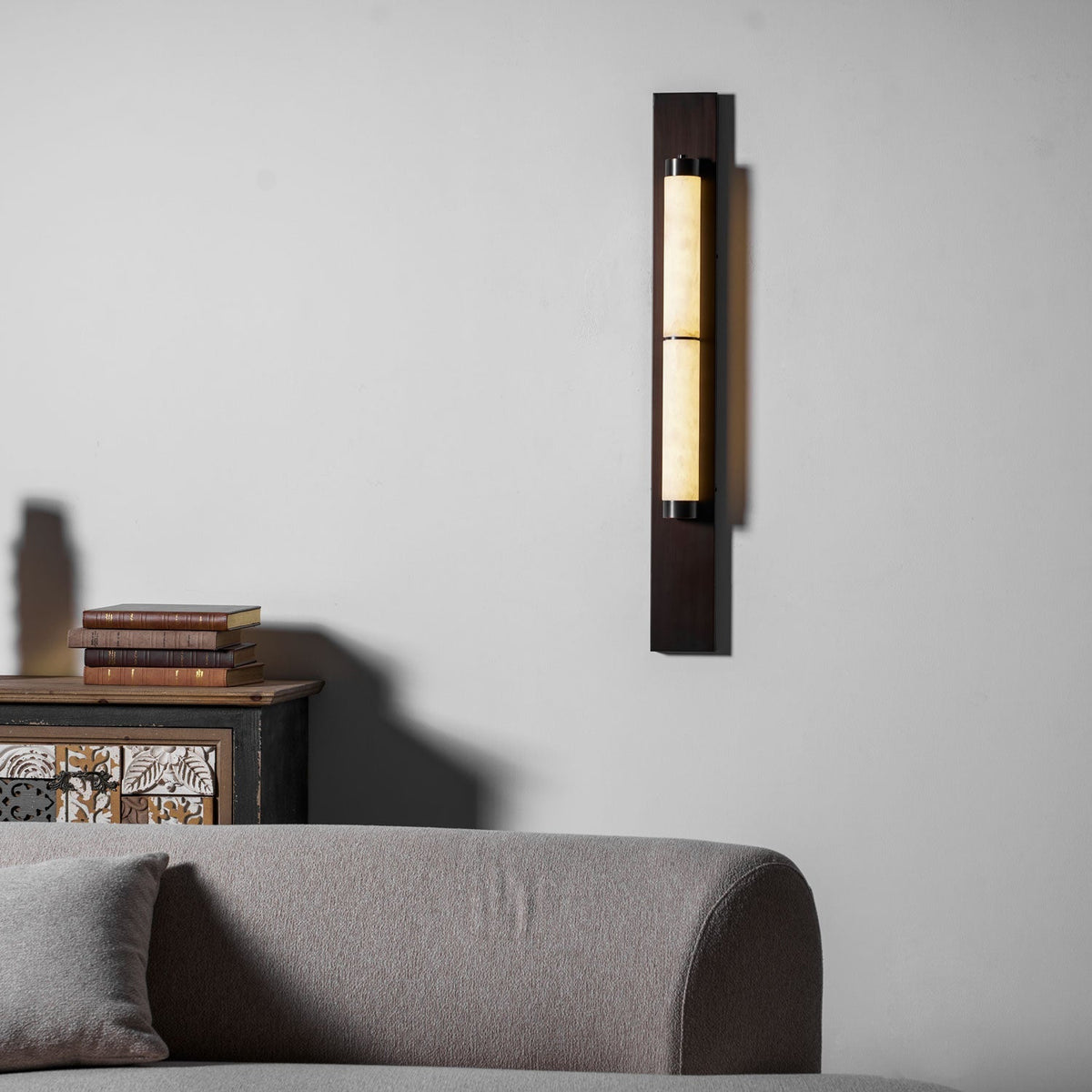 Arden Spanish Alabaster Column Sconce