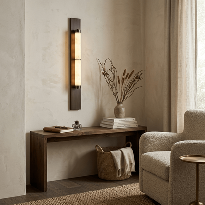 Arden Spanish Alabaster Column Sconce