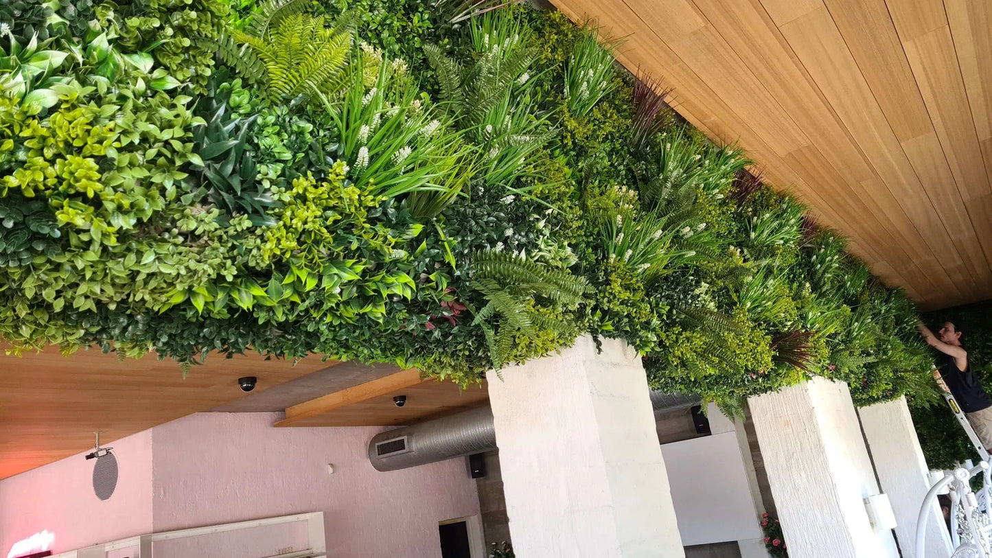 Lush Spring Artificial Vertical Garden Green Wall Panel 40×40in 11 SQ FT – UV Resistant – Commercial Grade
