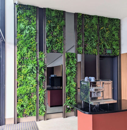 Country Fern Artificial Vertical Garden Green Wall Panel 40×40in 11 SQ FT – UV Resistant – Commercial Grade