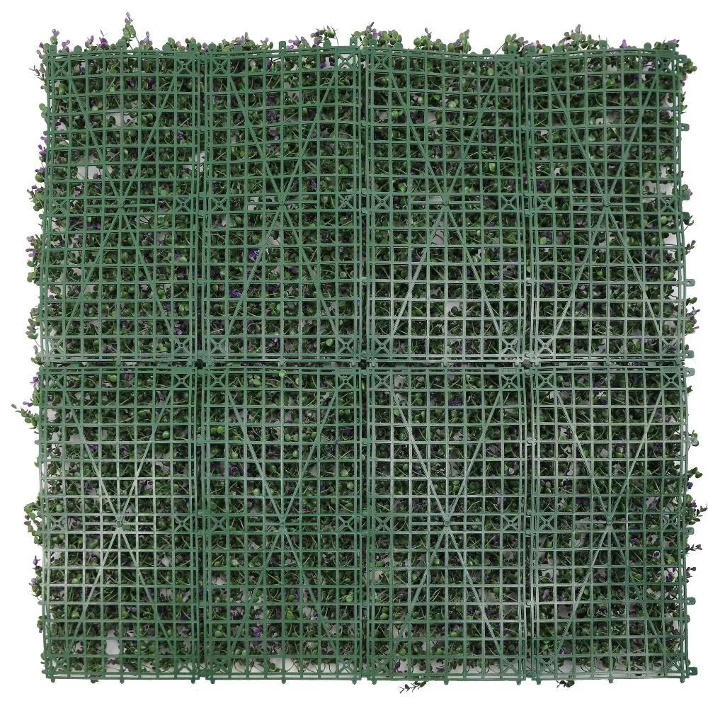 Purple Lavender Boxwood Artificial Vertical Garden Green Wall Panel 40×40in 11 SQ FT – UV Resistant – Commercial Grade