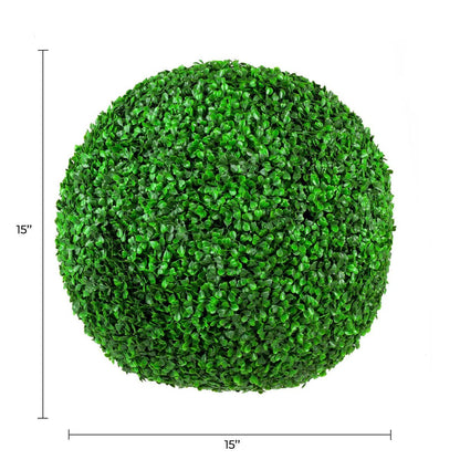 Boxwood Artificial Topiary Ball Set of 2 15in – UV Resistant
