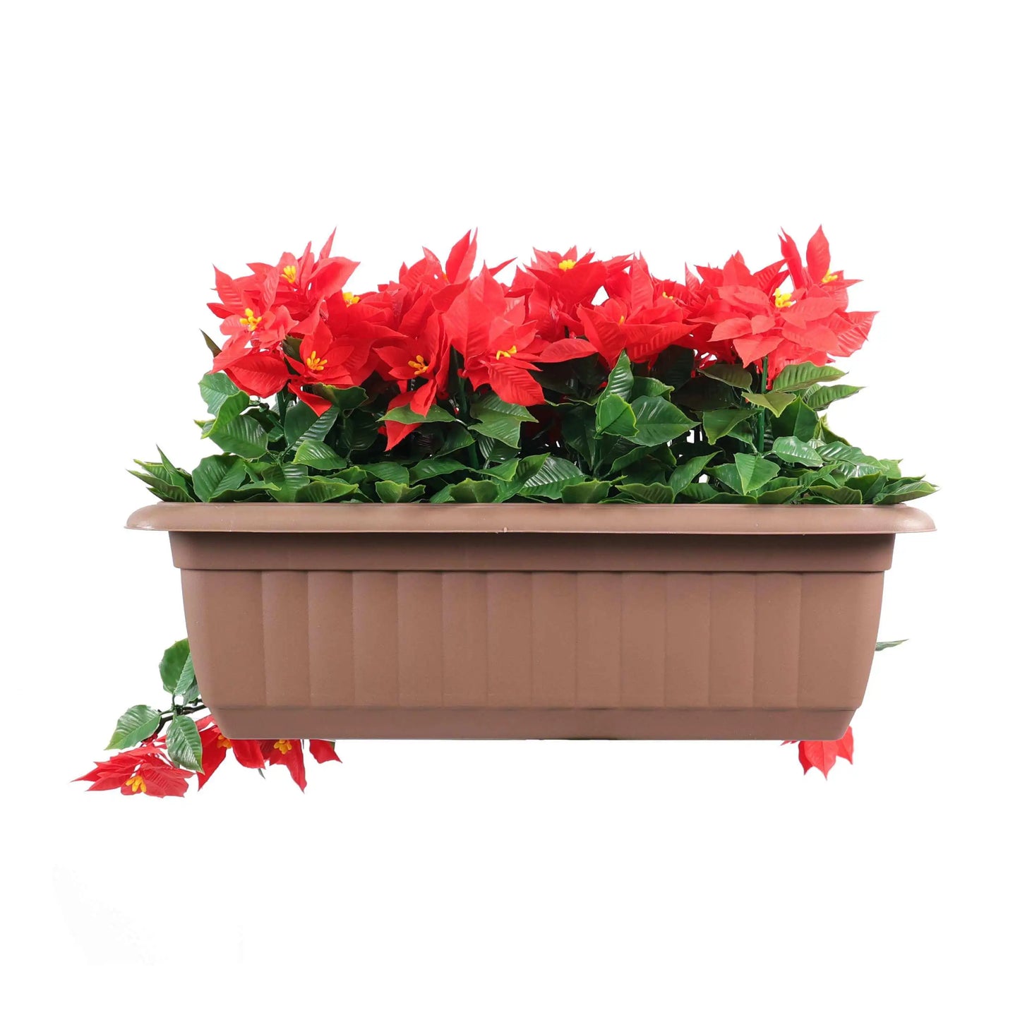 Draping Poinsettia Artificial Window Box Planter 20×14in – UV Resistant