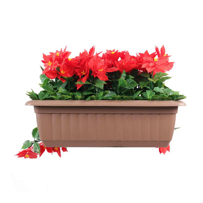 Draping Poinsettia Artificial Window Box Planter 20×14in – UV Resistant