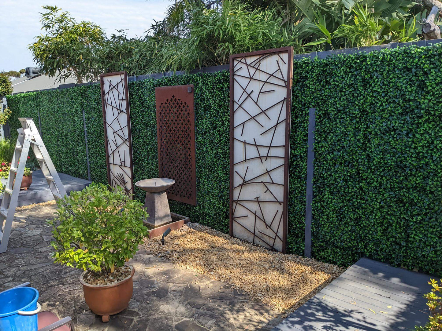 Jasmine Artificial Vertical Garden Green Wall Panel 40×40in 11 SQ FT – UV Resistant – Commercial Grade