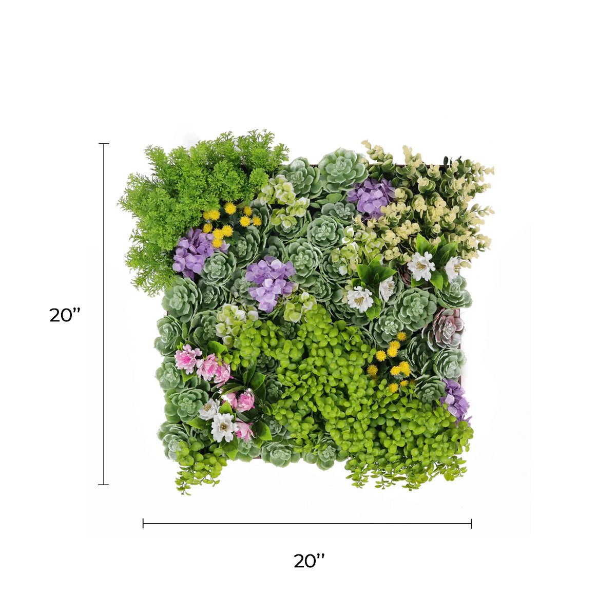 Artificial Moss and Succulent Hanging Wall Art Frame 20in – UV Resistant