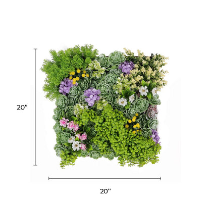 Artificial Moss and Succulent Hanging Wall Art Frame 20in – UV Resistant