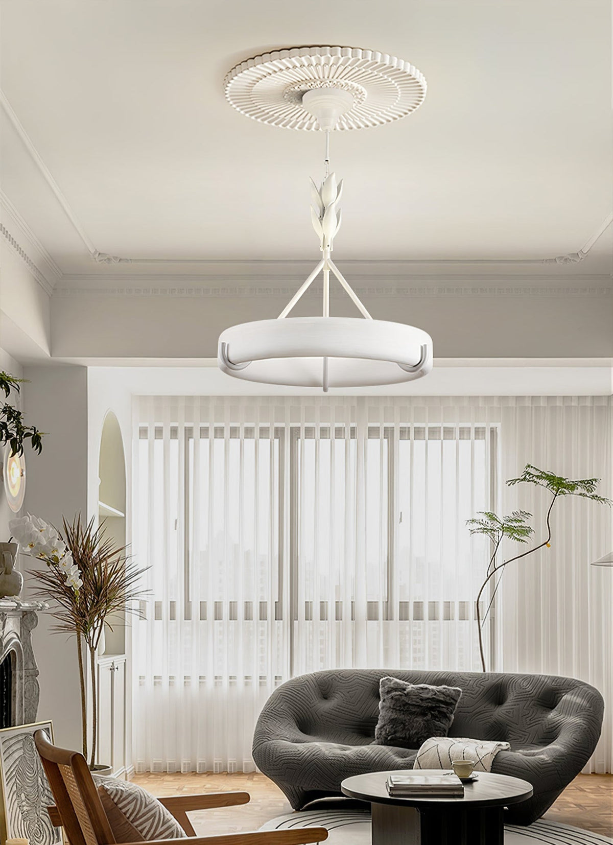 Athena Plaster Ring Chandelier
