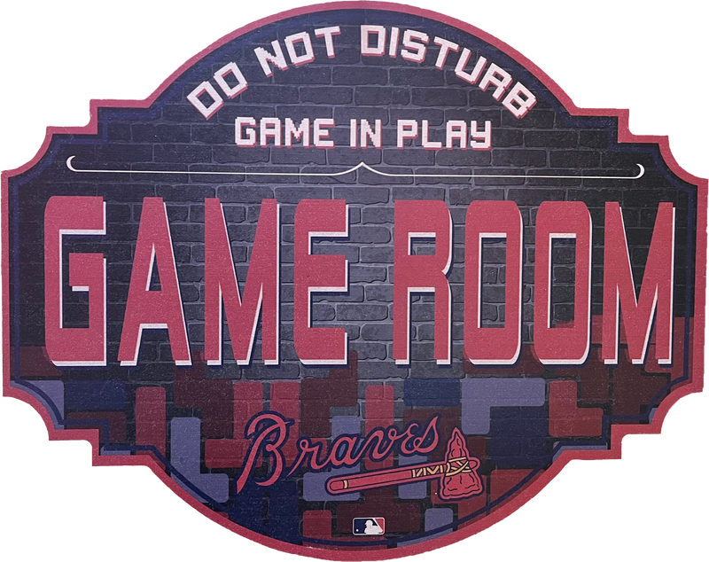 Atlanta Braves 12" Game Room Wood Sign