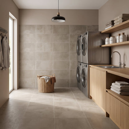 Attitude Warm Sand Concrete Look Porcelain Tiles 12x24