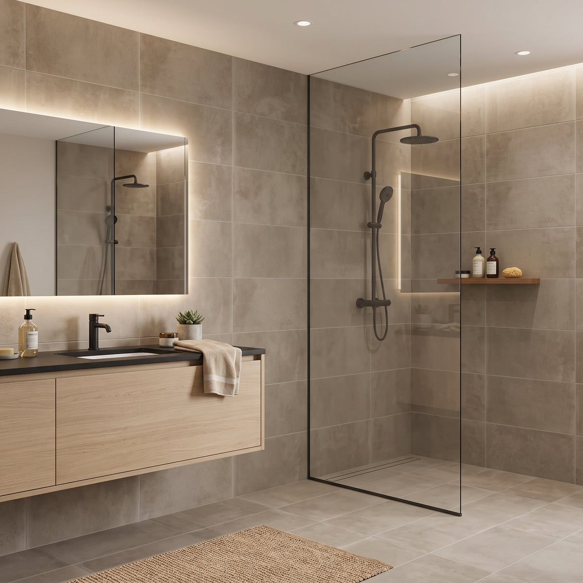 Attitude Warm Sand Concrete Look Porcelain Tiles 12x24