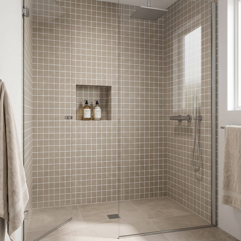 Attitude Warm Sand Mosaic A Concrete Look Porcelain Mosaics 12x12
