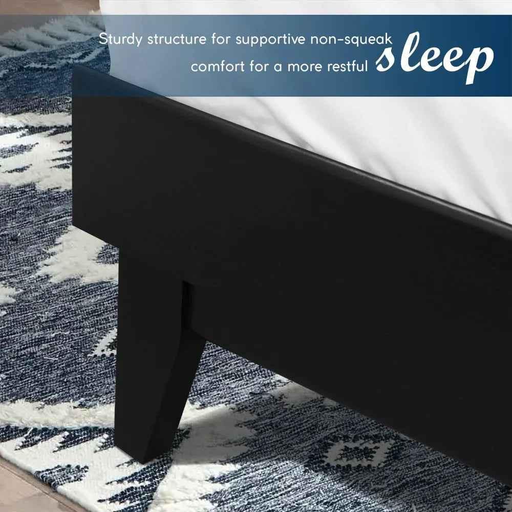 [Buy 1 Get 1] Aurora Solid Wood Bed Frame & Nightstand Set