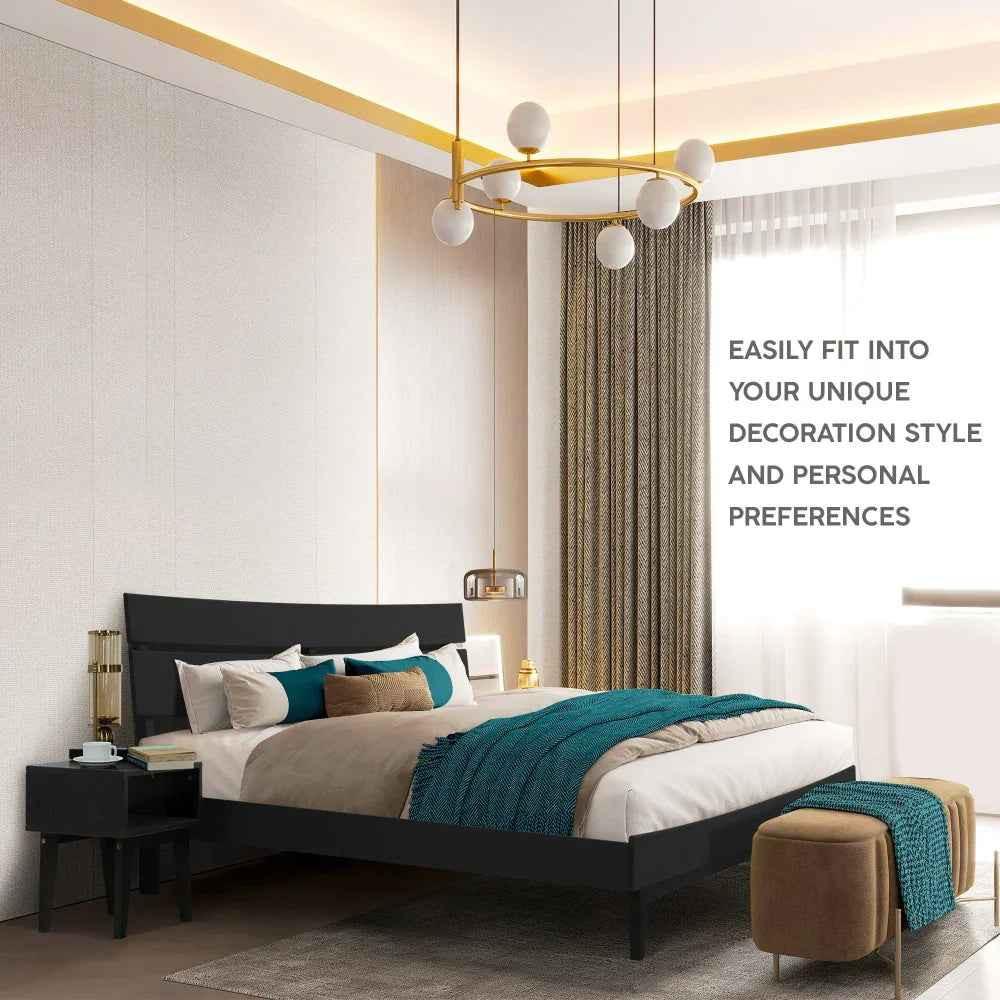 [Buy 1 Get 1] Aurora Solid Wood Bed Frame & Nightstand Set