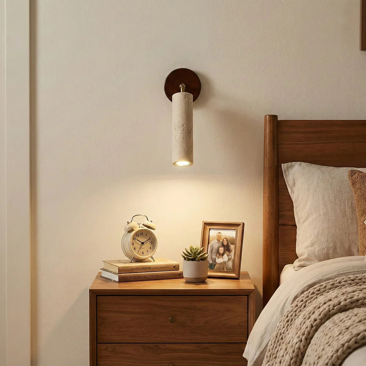 Avenelle Travertine Wood Wall Sconce