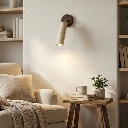 Avenelle Travertine Wood Wall Sconce