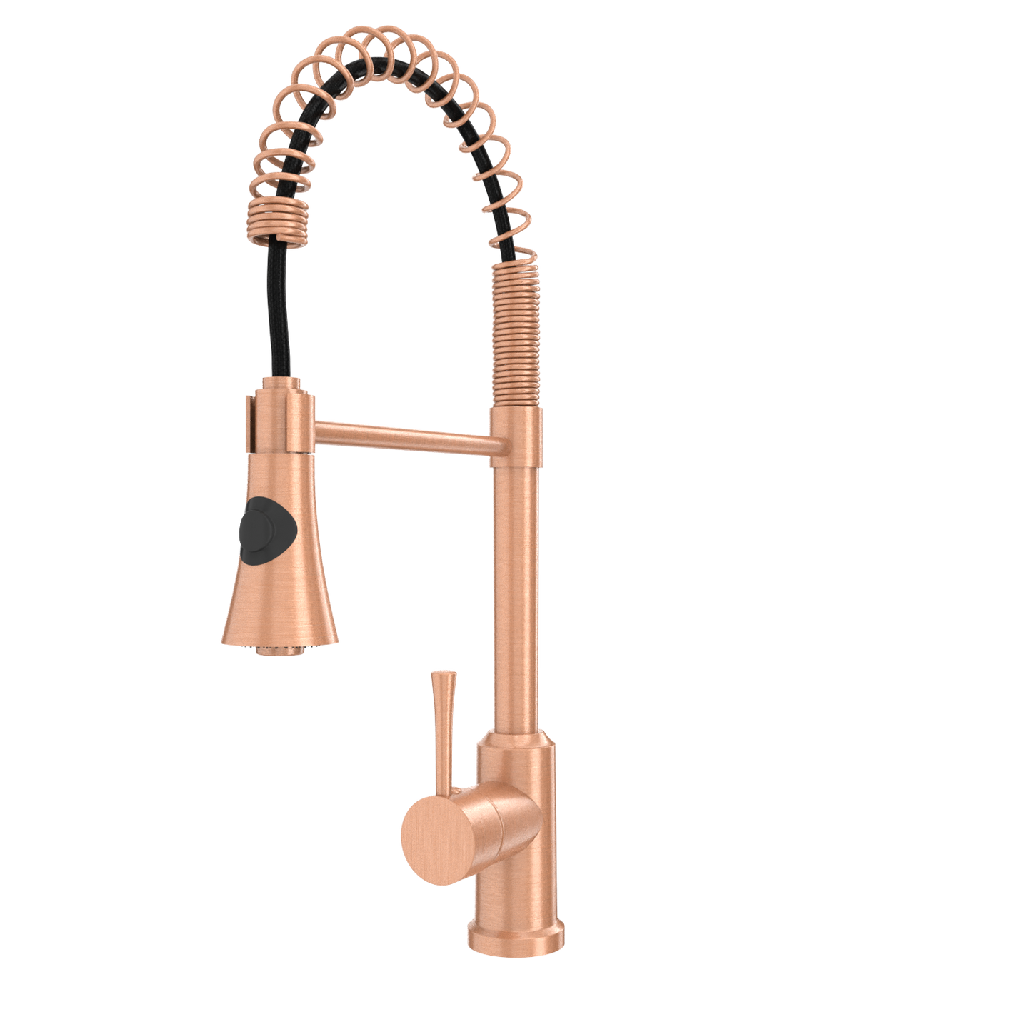 Copper Kitchen Faucet with Soap Dispenser, Single Handle Solid Brass High Arc Pull Down Sprayer Head Kitchen Sink Faucets with Deck Plate
