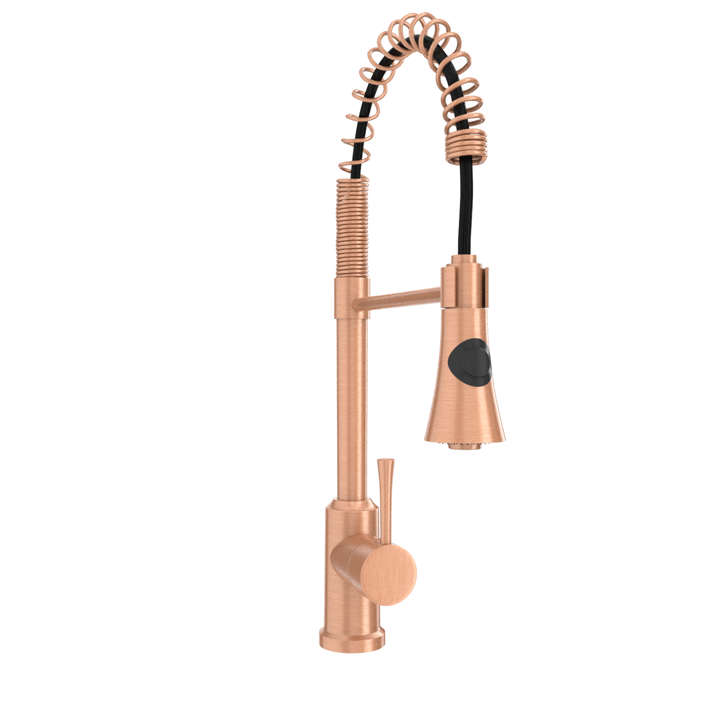 Copper Kitchen Faucet with Soap Dispenser, Single Handle Solid Brass High Arc Pull Down Sprayer Head Kitchen Sink Faucets with Deck Plate
