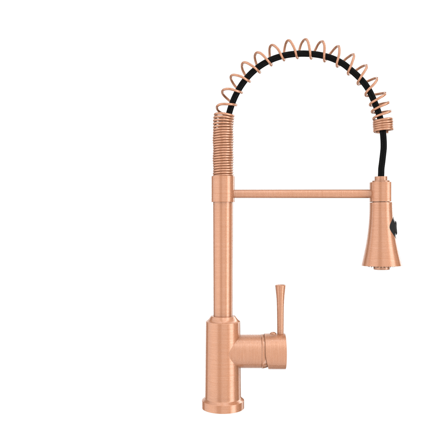 Copper Kitchen Faucet with Soap Dispenser, Single Handle Solid Brass High Arc Pull Down Sprayer Head Kitchen Sink Faucets with Deck Plate