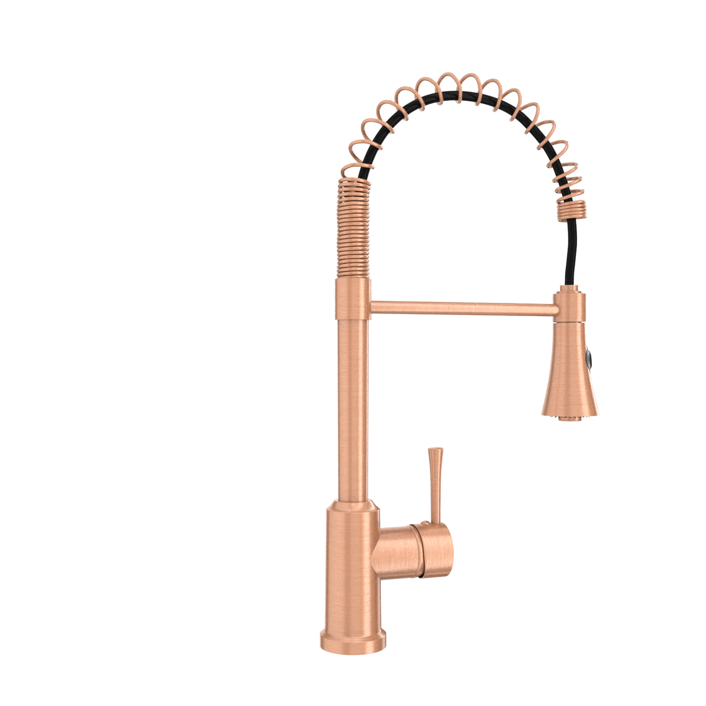 Copper Kitchen Faucet with Soap Dispenser, Single Handle Solid Brass High Arc Pull Down Sprayer Head Kitchen Sink Faucets with Deck Plate
