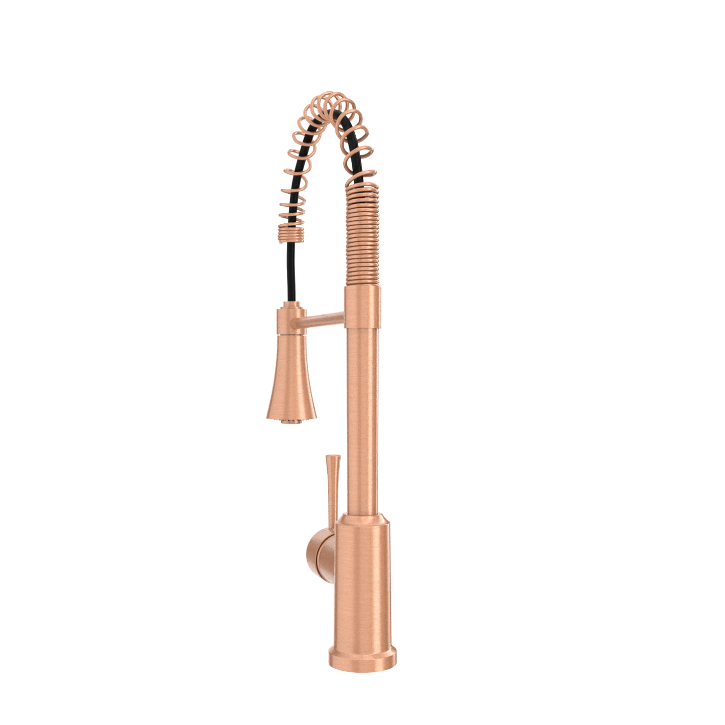 Copper Kitchen Faucet with Soap Dispenser, Single Handle Solid Brass High Arc Pull Down Sprayer Head Kitchen Sink Faucets with Deck Plate