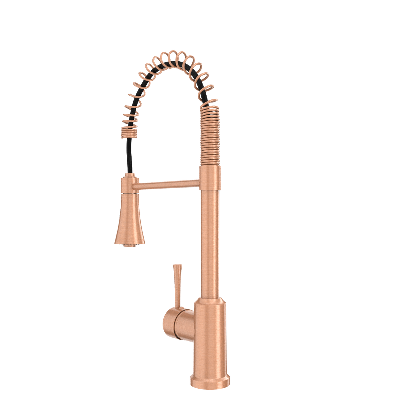 Copper Kitchen Faucet with Soap Dispenser, Single Handle Solid Brass High Arc Pull Down Sprayer Head Kitchen Sink Faucets with Deck Plate