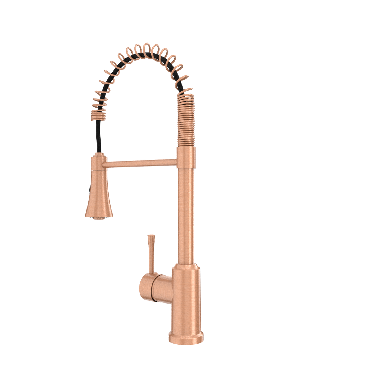 Copper Kitchen Faucet with Soap Dispenser, Single Handle Solid Brass High Arc Pull Down Sprayer Head Kitchen Sink Faucets with Deck Plate