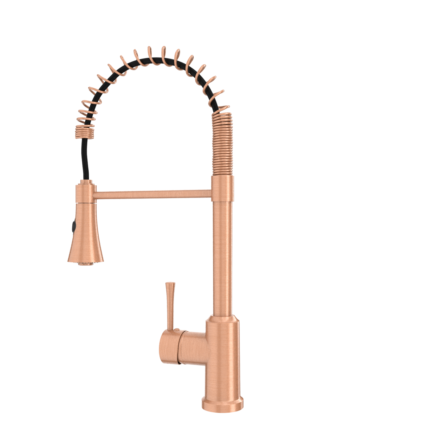 Copper Kitchen Faucet with Soap Dispenser, Single Handle Solid Brass High Arc Pull Down Sprayer Head Kitchen Sink Faucets with Deck Plate