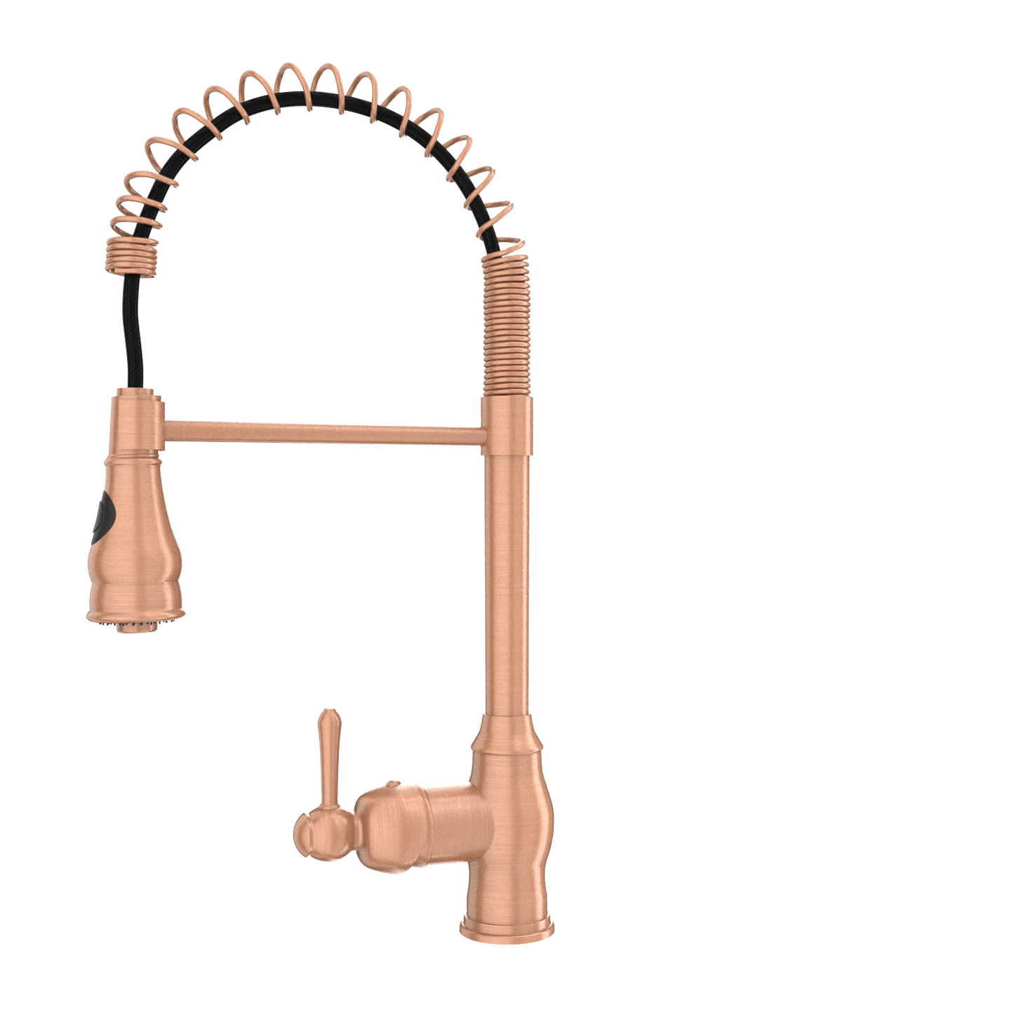 Copper Pre-Rinse Spring Kitchen Faucet, Single Level Solid Brass Kitchen Sink Faucets with Pull Down Sprayer - AK96518C