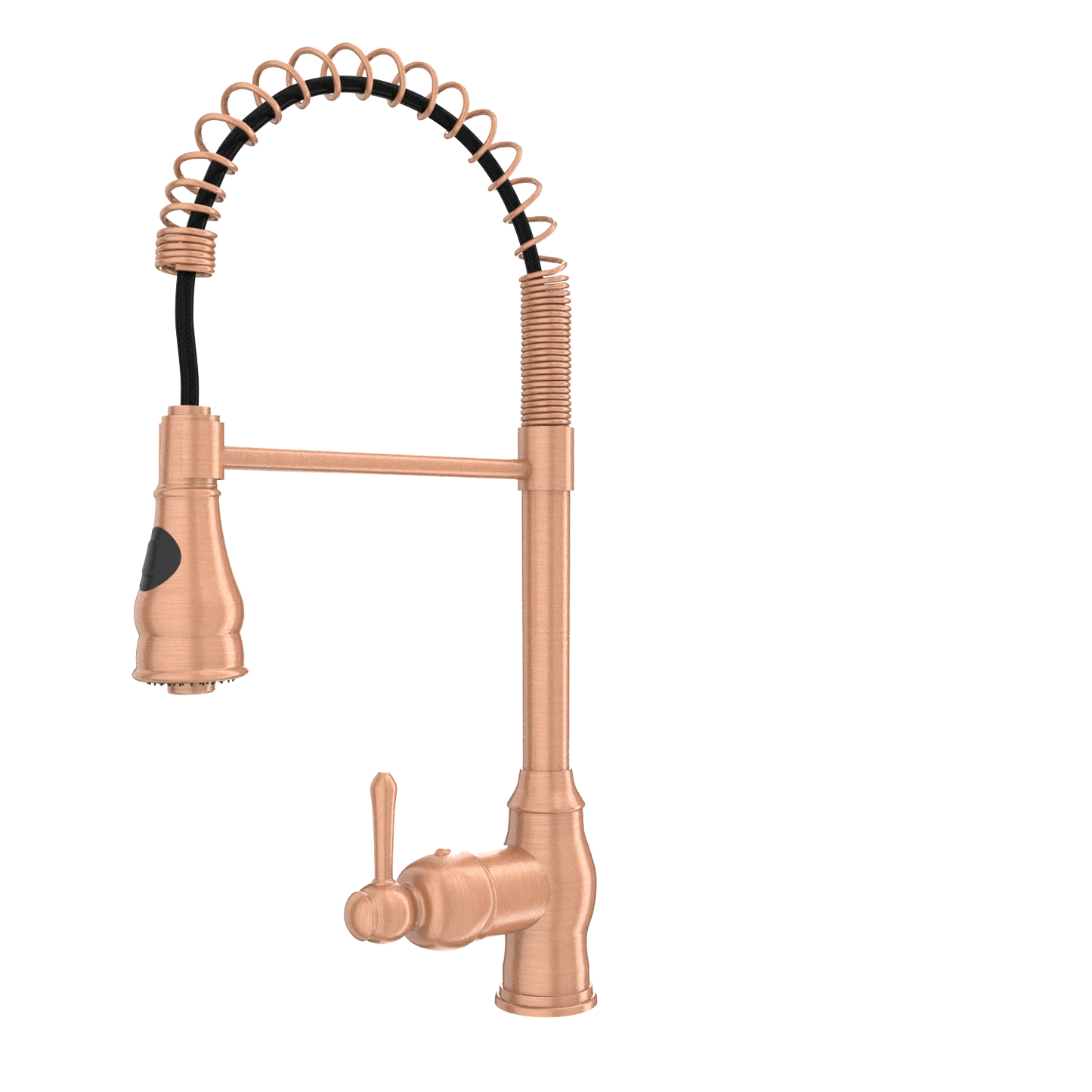 Copper Pre-Rinse Spring Kitchen Faucet, Single Level Solid Brass Kitchen Sink Faucets with Pull Down Sprayer - AK96518C