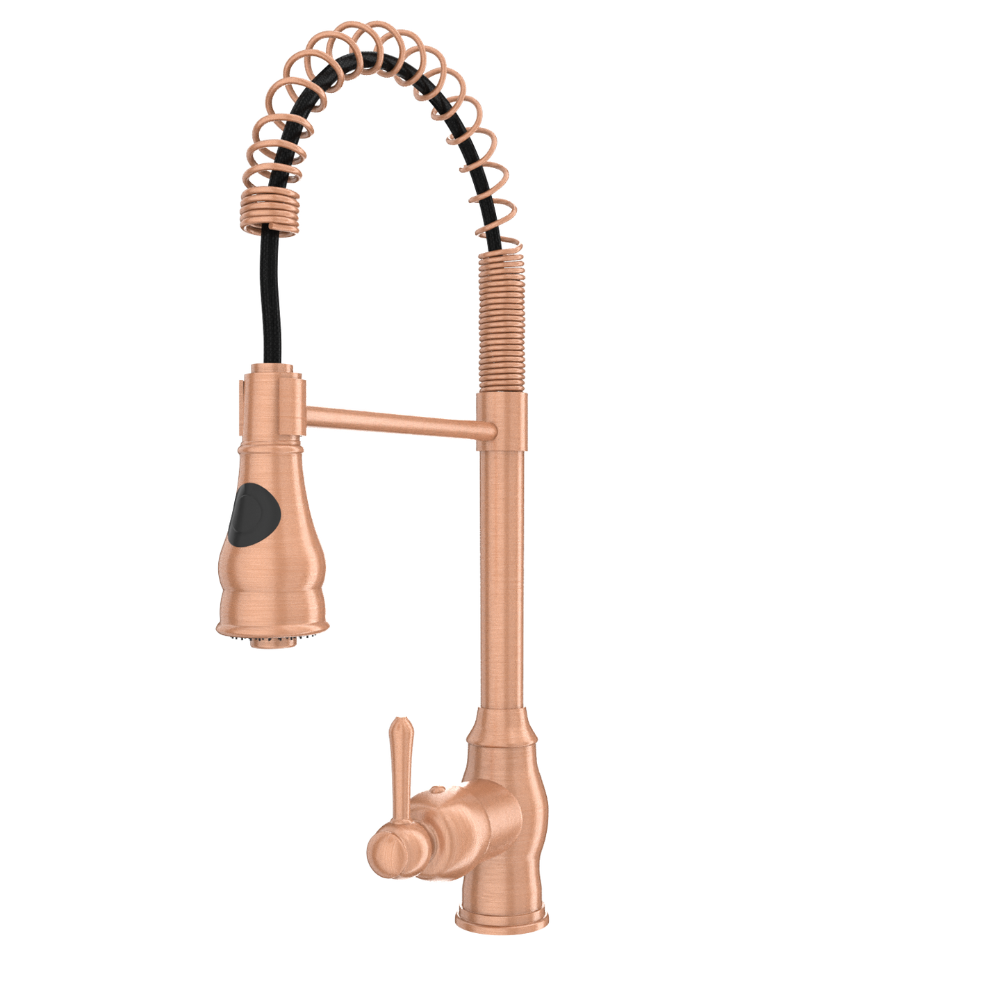 Copper Pre-Rinse Spring Kitchen Faucet, Single Level Solid Brass Kitchen Sink Faucets with Pull Down Sprayer - AK96518C