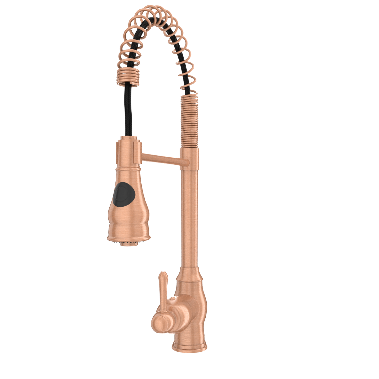 Copper Pre-Rinse Spring Kitchen Faucet, Single Level Solid Brass Kitchen Sink Faucets with Pull Down Sprayer - AK96518C