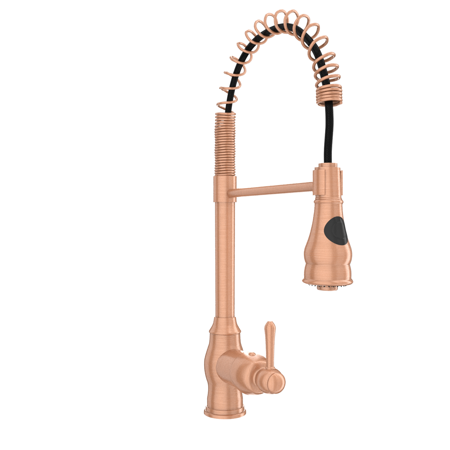 Copper Kitchen Faucet with Soap Dispenser, Single Handle Solid Brass High Arc Pull Down Sprayer Head Kitchen Sink Faucets with Deck Plate